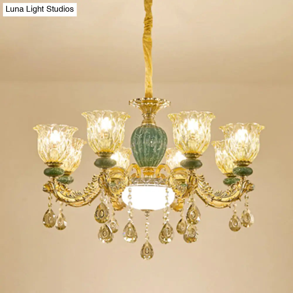 Luxury Crystal Clear Chandelier: Elegant Hanging Light For Living Room