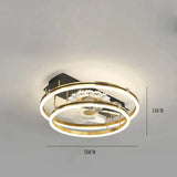Luxury Fan Living Room Round Ceiling Lamp Simple Lamps Black / C / Stepless dimming Ceiling