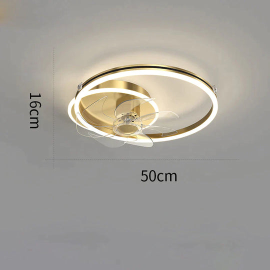 Luxury Fan Living Room Round Ceiling Lamp Simple Lamps Gold / B Stepless Dimming