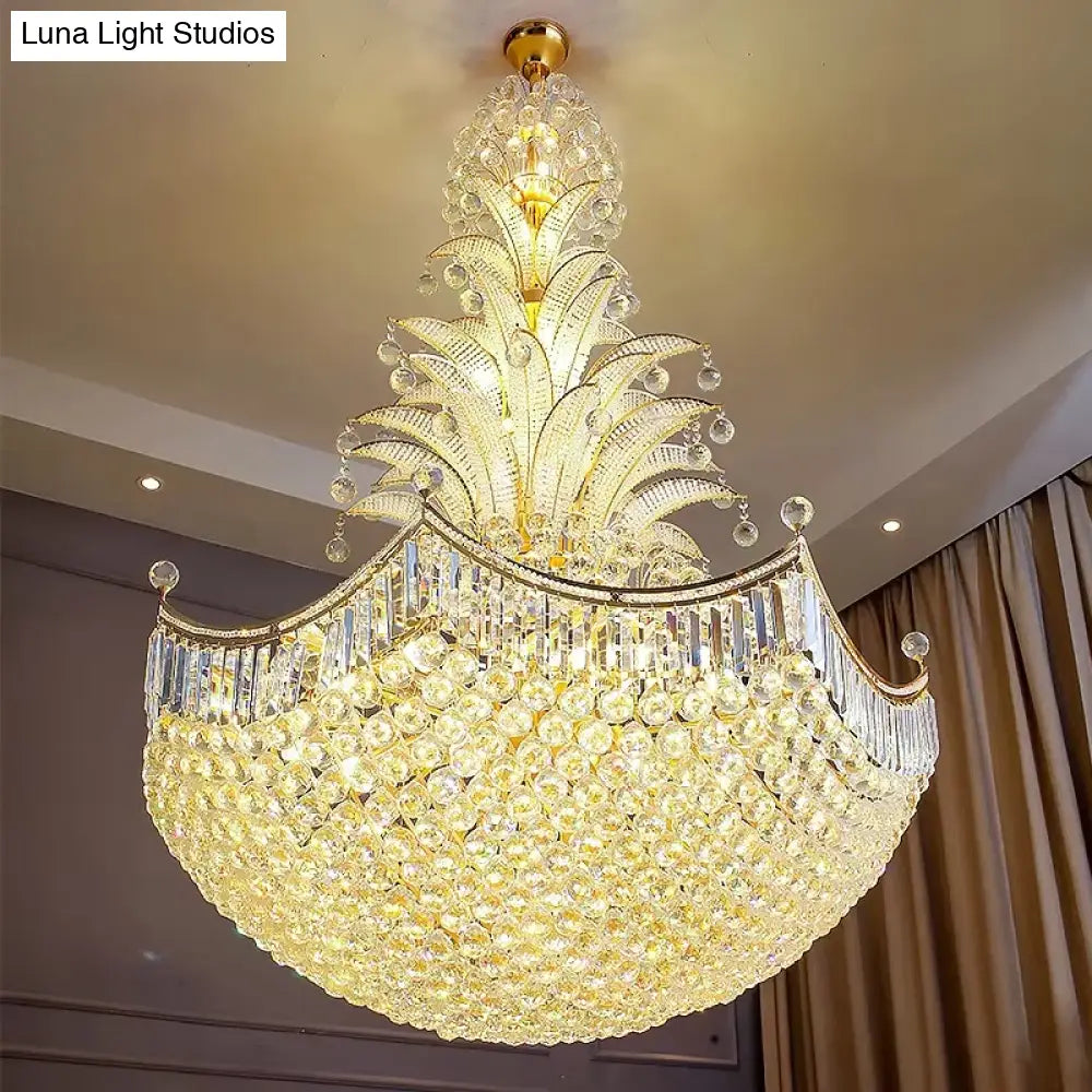 Lydia Villa Crystal Chandelier with LED Chain Pendant Modern Staircase Light chandelier