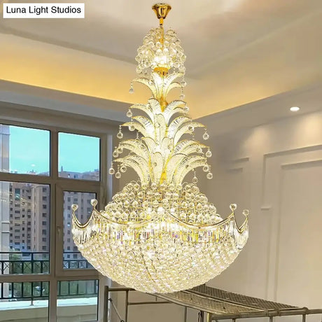 Lydia Villa Crystal Chandelier with LED Chain Pendant Modern Staircase Light chandelier