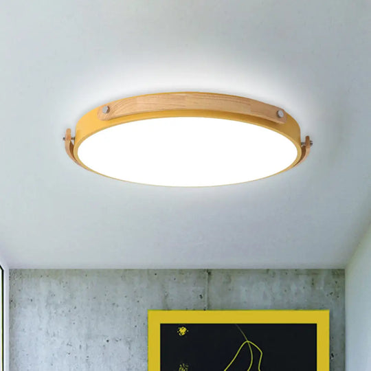 Macaron Acrylic Led Flush Ceiling Light For Kids Bedroom & Hallway Yellow / 13 White