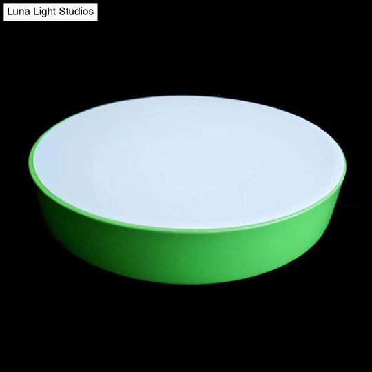 Macaron Acrylic Led Flush Mount Ceiling Light - Kindergarten-Friendly Green / 16