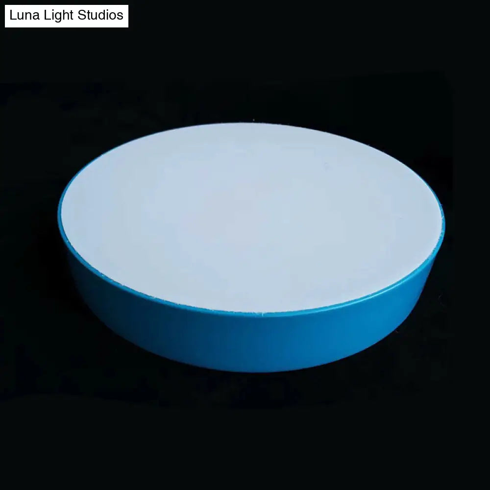 Macaron Acrylic Led Flush Mount Ceiling Light - Kindergarten-Friendly Blue / 16