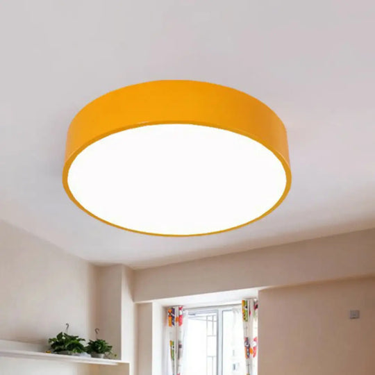 Macaron Acrylic Led Flush Mount Ceiling Light - Kindergarten - Friendly Yellow / 16’