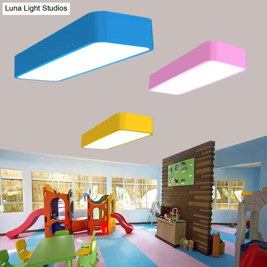 Macaron Acrylic Led Flush Mount Light: Bright & Colorful Ceiling Lighting For Kindergarten