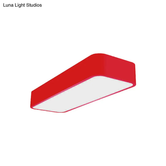 Macaron Acrylic Led Flush Mount Light: Bright & Colorful Ceiling Lighting For Kindergarten Red