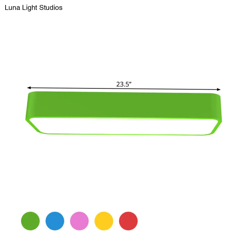 Macaron Acrylic Led Flush Mount Light: Bright & Colorful Ceiling Lighting For Kindergarten