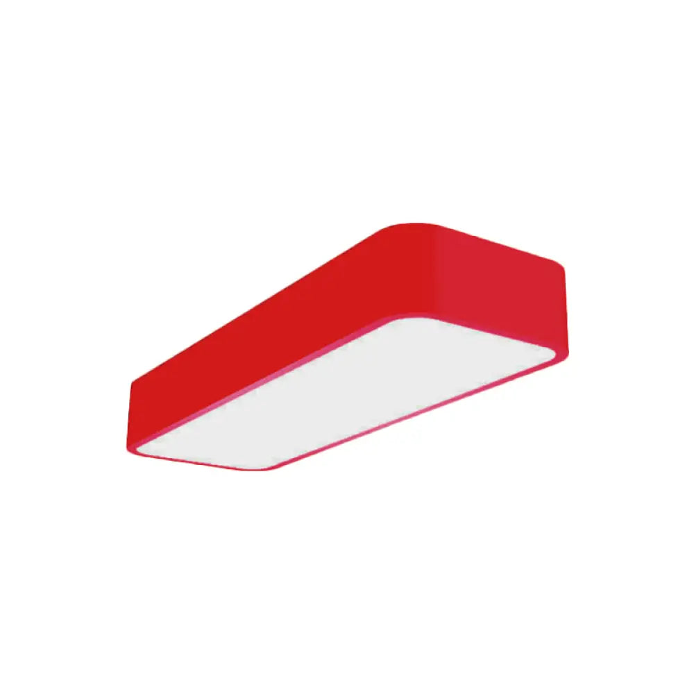 Macaron Acrylic Led Flush Mount Light: Bright & Colorful Ceiling Lighting For Kindergarten Red