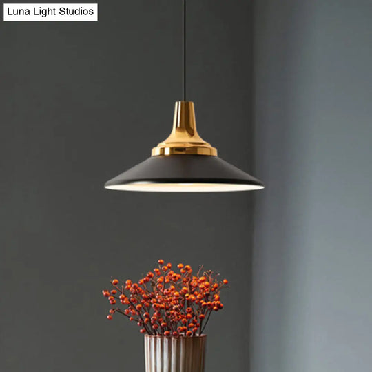 Macaron Aluminum Conical Pendant Light Fixture-1 Black/White Ceiling Lamp