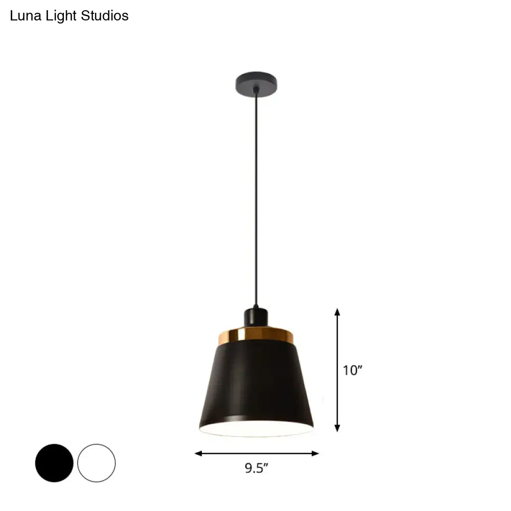 Macaron Aluminum Conical Pendant Light Fixture-1 Black/White Ceiling Lamp