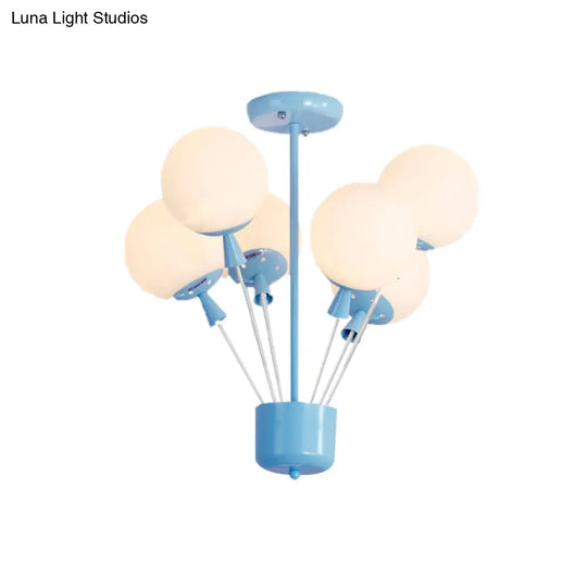 Macaron Baby Bedroom Pendant Light: Stylish Metal Balloon Suspension Fixture