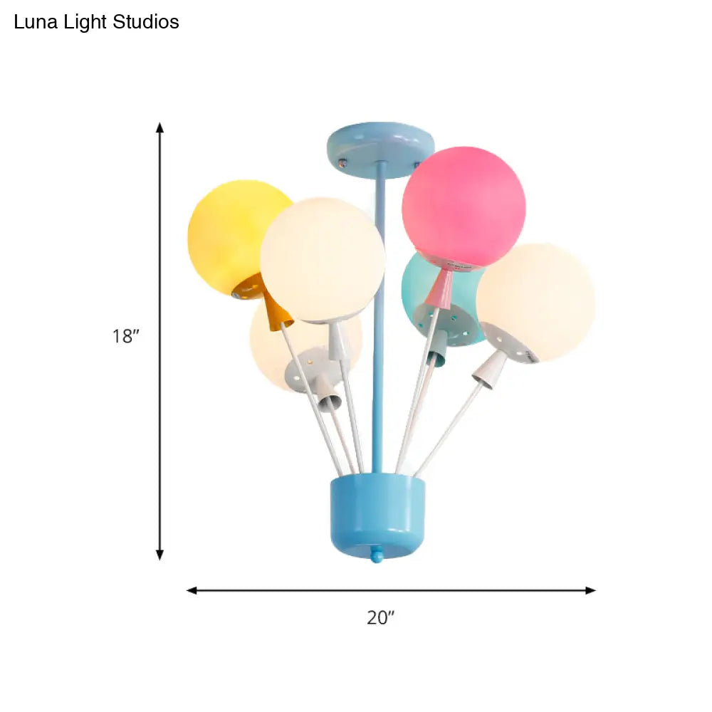Macaron Baby Bedroom Pendant Light: Stylish Metal Balloon Suspension Fixture
