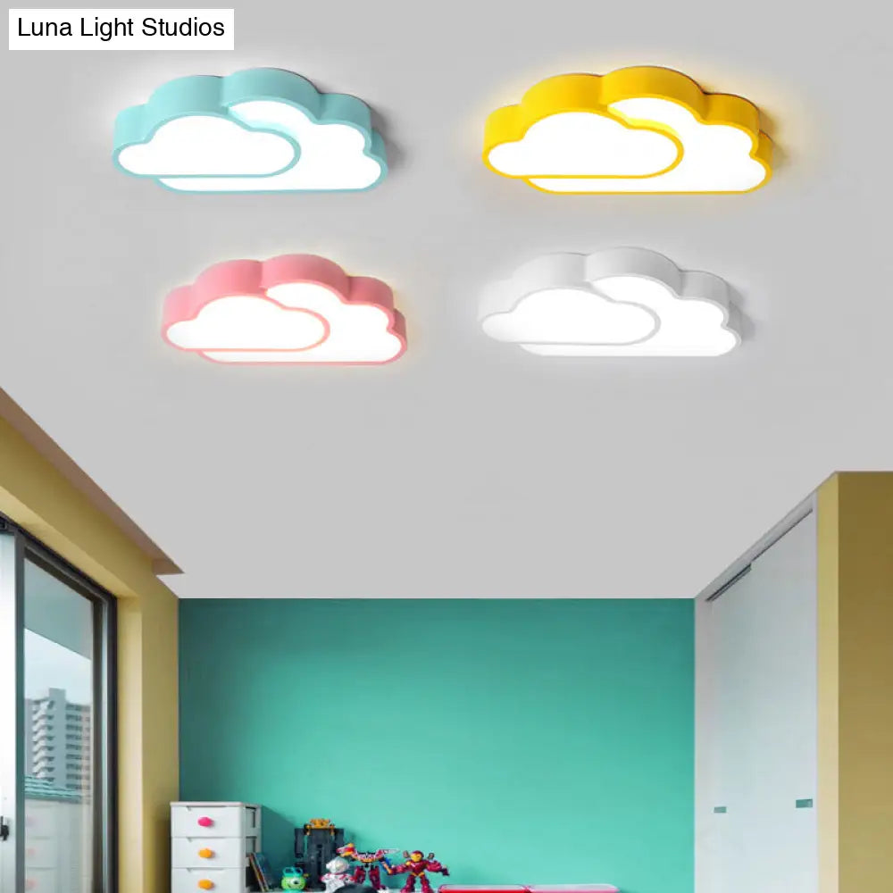 Macaron Cloud Kindergarten Ceiling Light - Acrylic Candy-Colored Flush