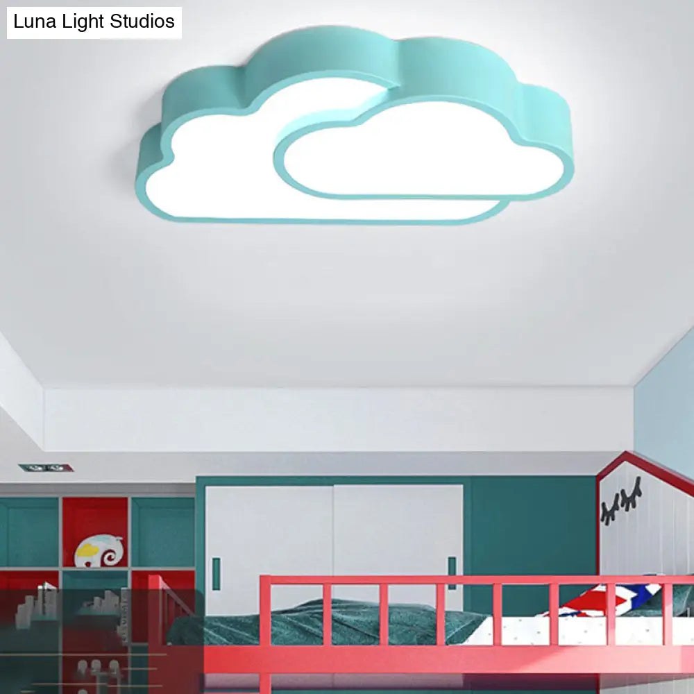 Macaron Cloud Kindergarten Ceiling Light - Acrylic Candy-Colored Flush