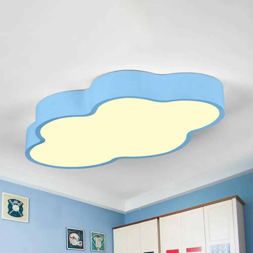 Macaron Cloud Shaped Led Ceiling Light - Acrylic 20.5’/24.5’ Wide White/Blue Ideal For Bedrooms