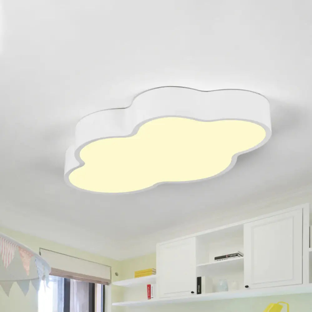 Macaron Cloud Shaped Led Ceiling Light - Acrylic 20.5’/24.5’ Wide White/Blue Ideal For Bedrooms