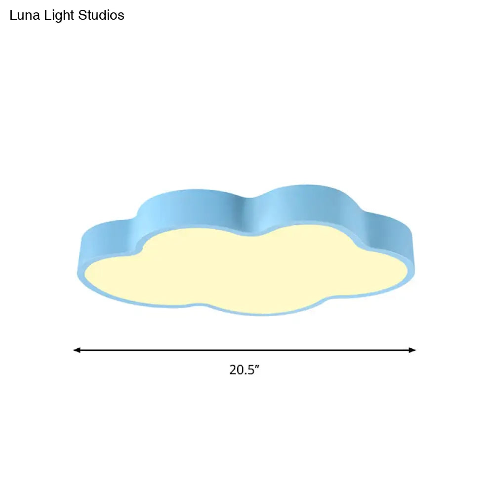 Macaron Cloud Shaped Led Ceiling Light - Acrylic 20.5’/24.5’ Wide White/Blue Ideal For Bedrooms