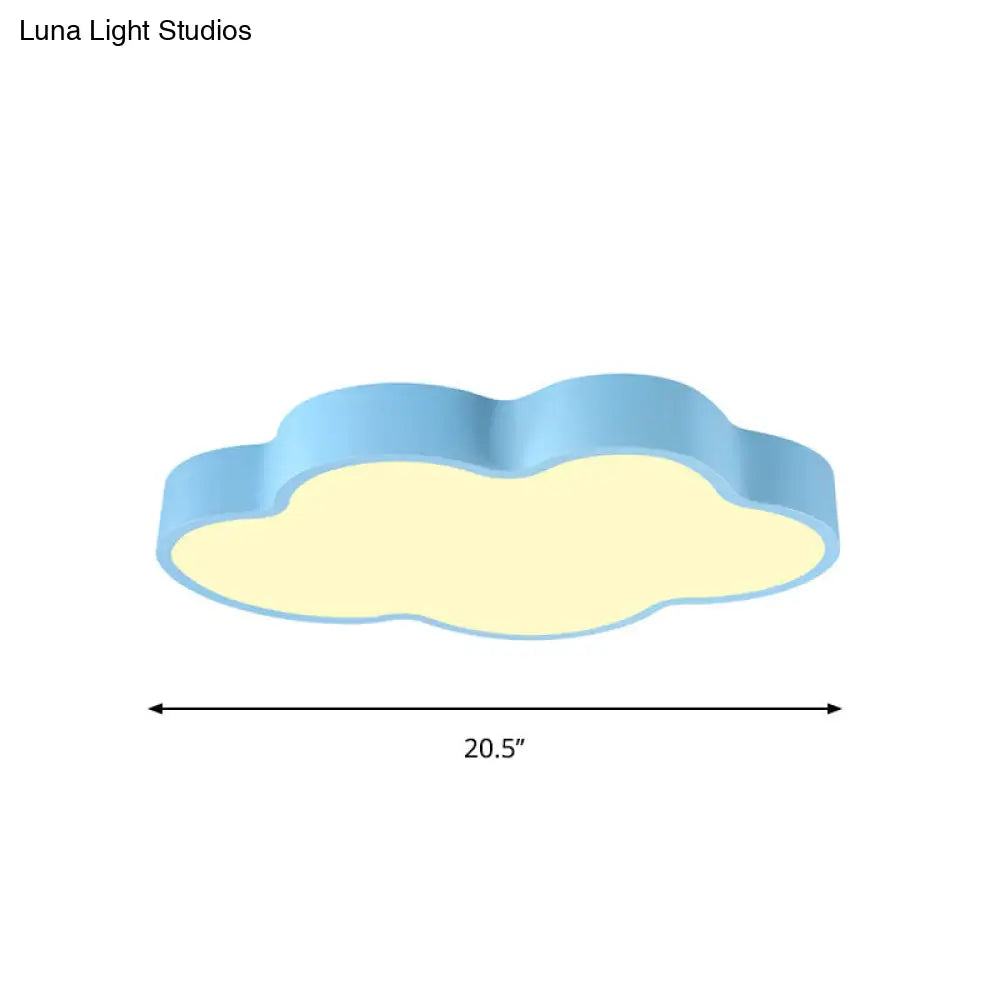 Macaron Cloud Shaped Led Ceiling Light - Acrylic 20.5/24.5 Wide White/Blue Ideal For Bedrooms