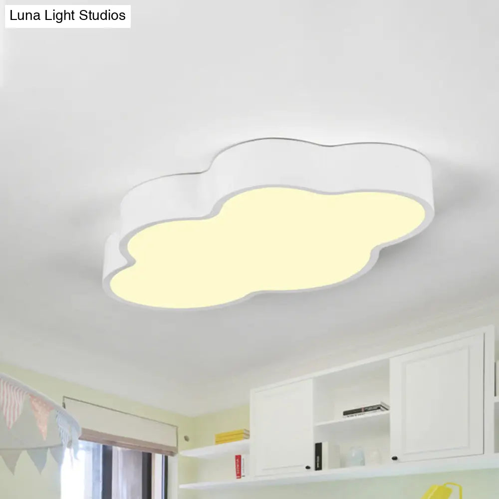 Macaron Cloud Shaped Led Ceiling Light - Acrylic 20.5/24.5 Wide White/Blue Ideal For Bedrooms White
