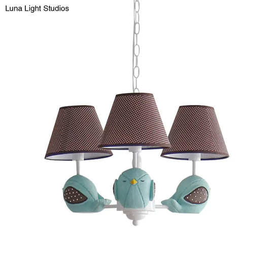 Macaron Colored Bird Chandelier: Resin Pendant Light For Kids Bedroom