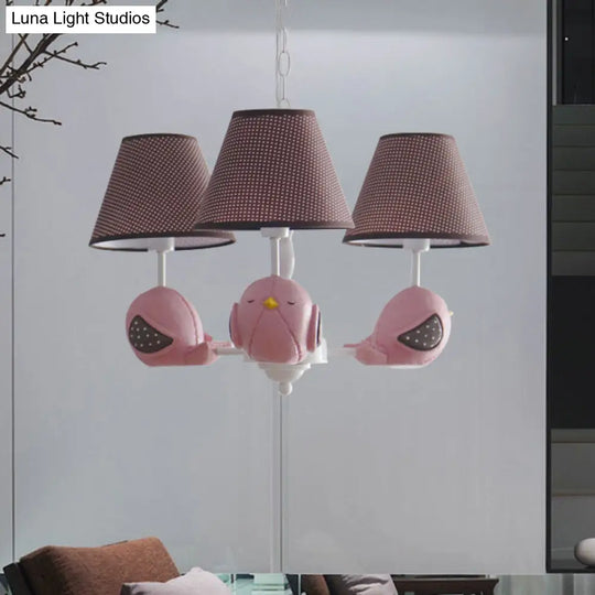 Macaron Colored Bird Chandelier: Resin Pendant Light For Kids Bedroom