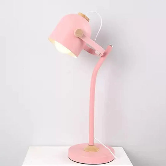 Macaron Desk Light: Stylish And Rotatable Metal Reading Light For Study Room Pink