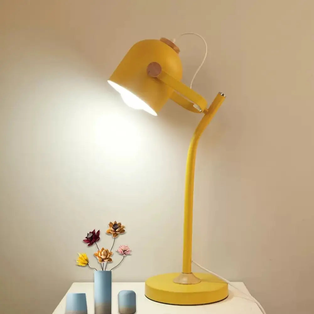 Macaron Desk Light: Stylish And Rotatable Metal Reading Light For Study Room Yellow