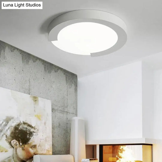 Macaron Flush Mount Ceiling Lights - 16/20 Round In Black/White/Pink White / 16 Remote Control