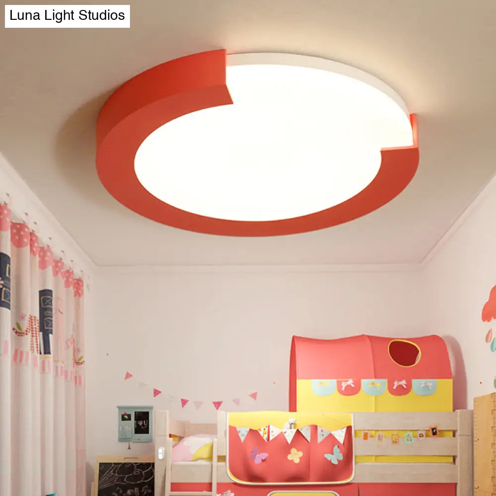 Macaron Flush Mount Ceiling Lights - 16/20 Round In Black/White/Pink