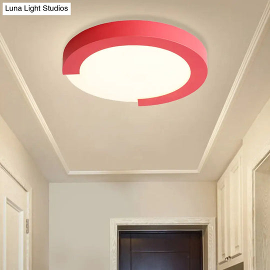 Macaron Flush Mount Ceiling Lights - 16/20 Round In Black/White/Pink Pink / 20 Remote Control