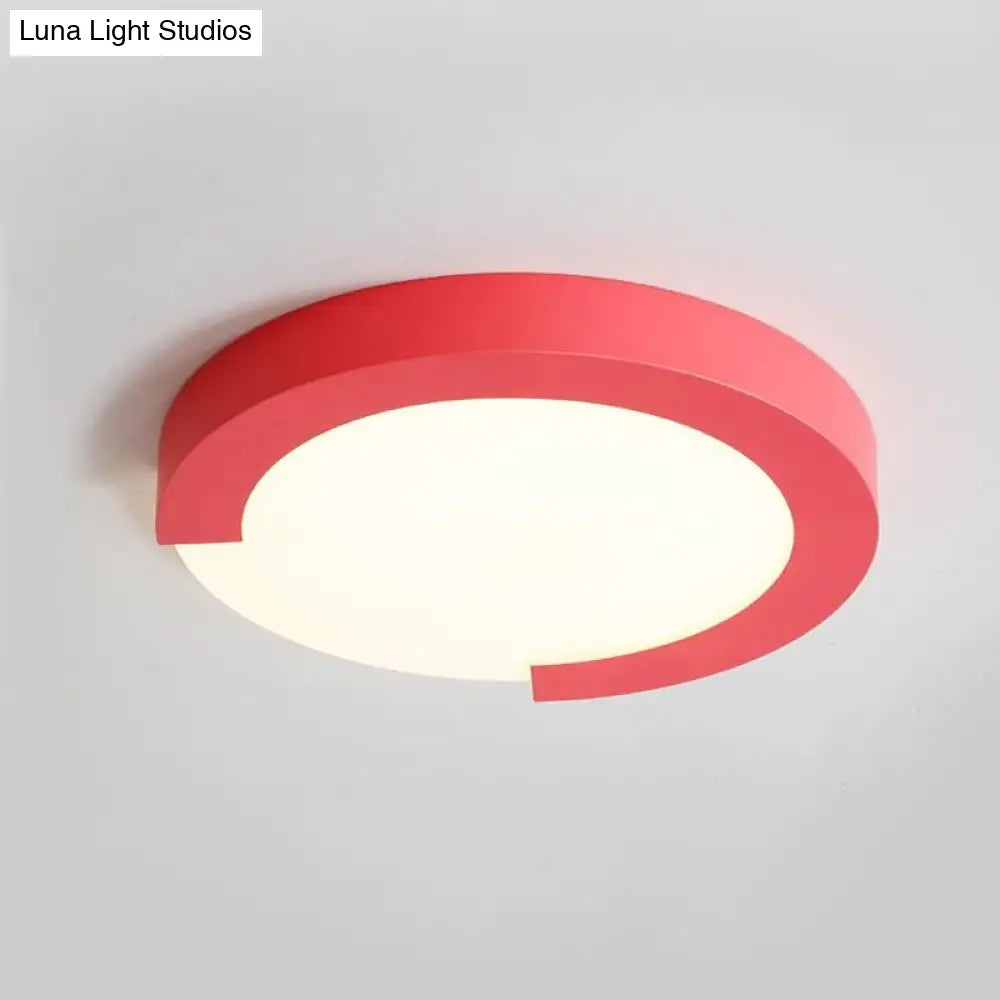 Macaron Flush Mount Ceiling Lights - 16’/20’ Round In Black/White/Pink