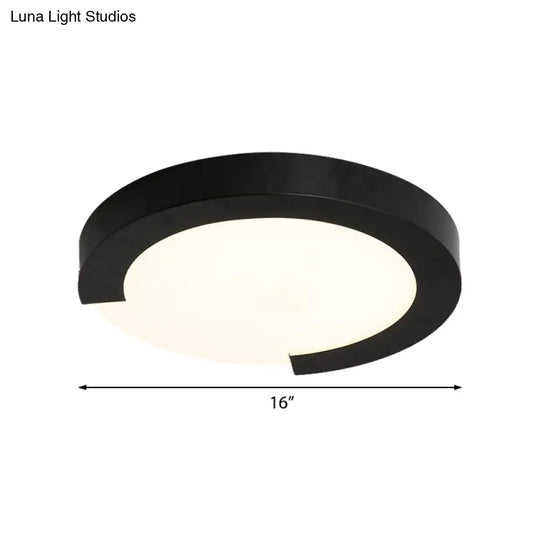 Macaron Flush Mount Ceiling Lights - 16’/20’ Round In Black/White/Pink