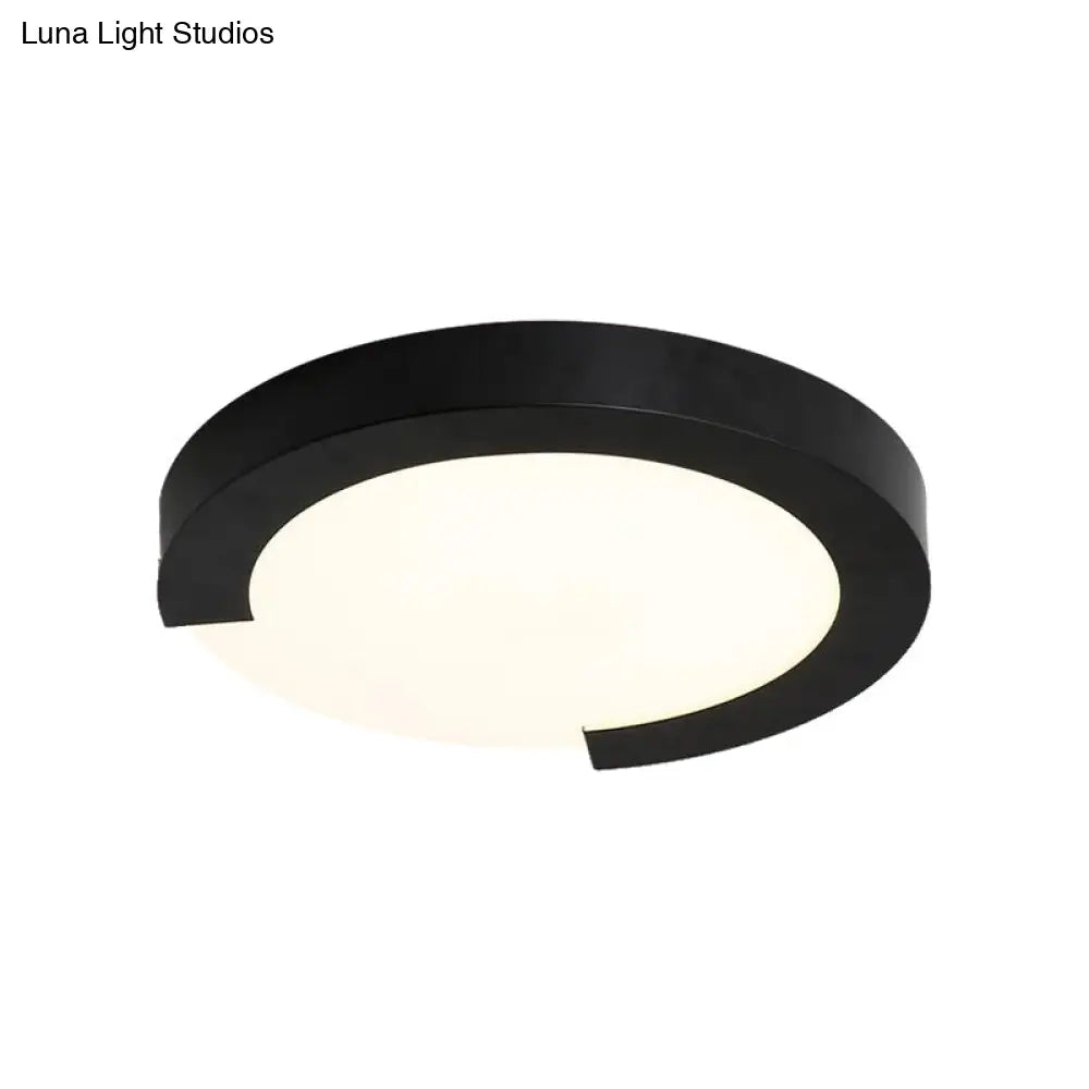 Macaron Flush Mount Ceiling Lights - 16/20 Round In Black/White/Pink