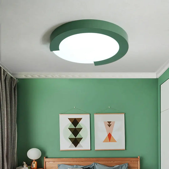 Macaron Flush Mount Ceiling Lights - 16’/20’ Round In Black/White/Pink Green / 16’ Remote