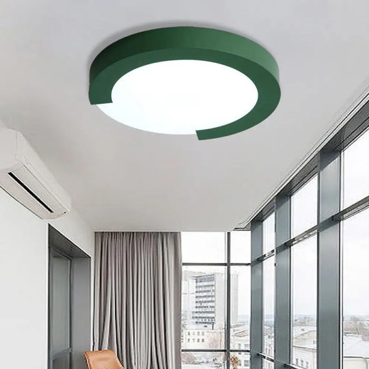 Macaron Flush Mount Ceiling Lights - 16’/20’ Round In Black/White/Pink Green / 20’ Remote