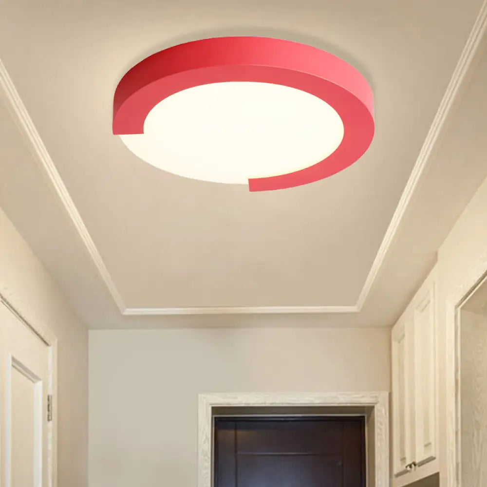 Macaron Flush Mount Ceiling Lights - 16’/20’ Round In Black/White/Pink Pink / 20’ Remote