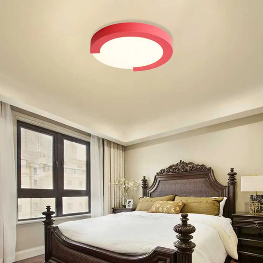 Macaron Flush Mount Ceiling Lights - 16’/20’ Round In Black/White/Pink Pink / 16’ Remote