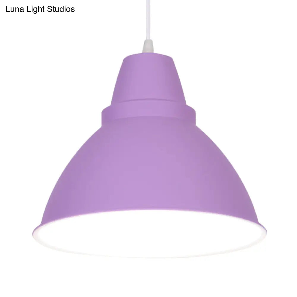 Macaron Funnel Iron Pendant Light - Pink/Purple/Yellow Dining Room Lighting