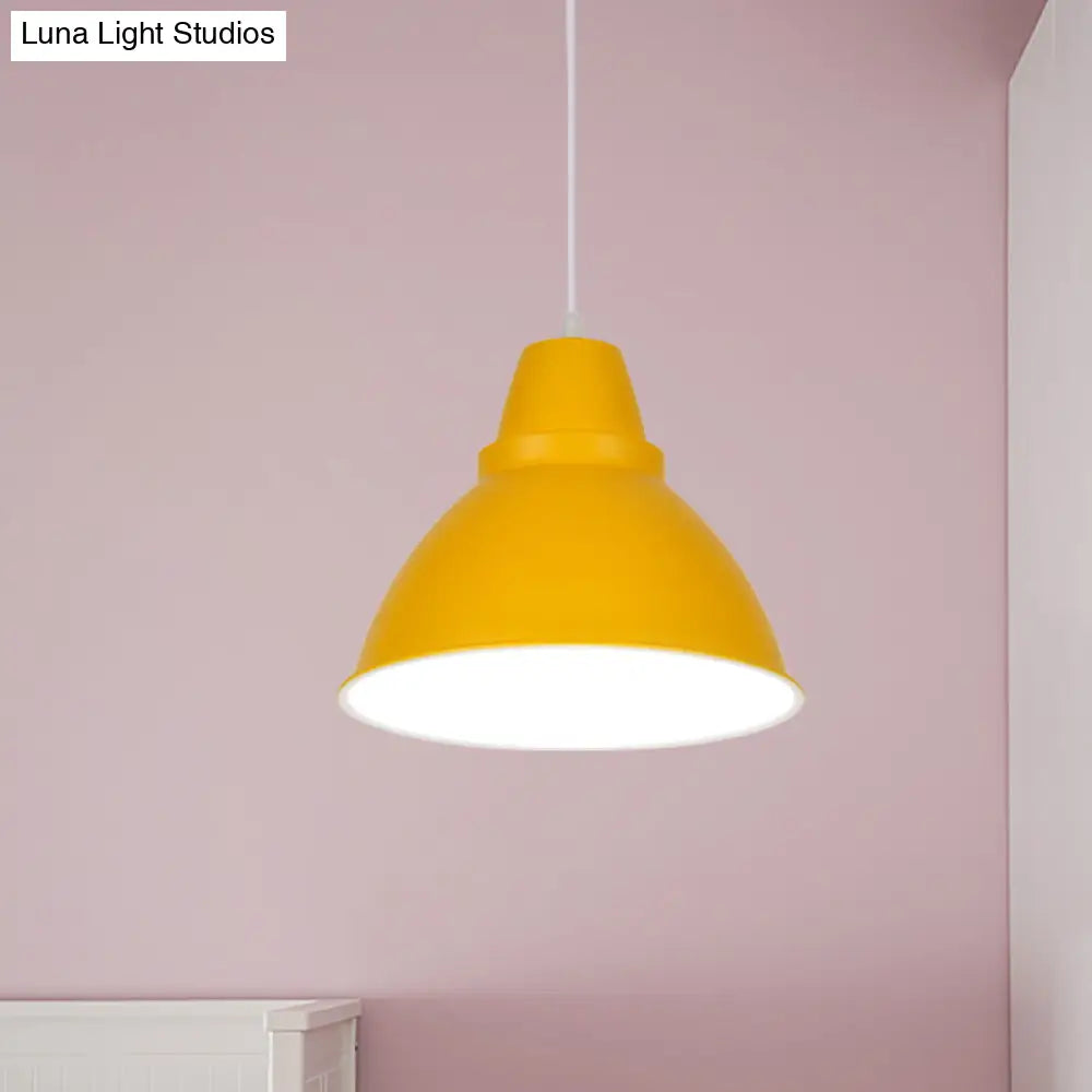 Macaron Funnel Iron Pendant Light - Pink/Purple/Yellow Dining Room Lighting