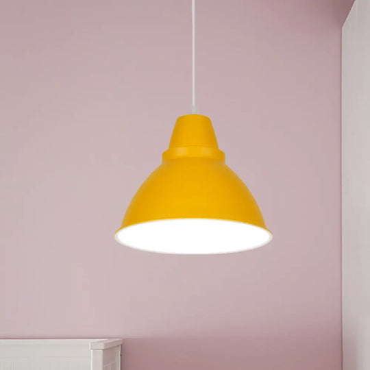 Macaron Funnel Iron Pendant Light - Pink/Purple/Yellow Dining Room Lighting Yellow