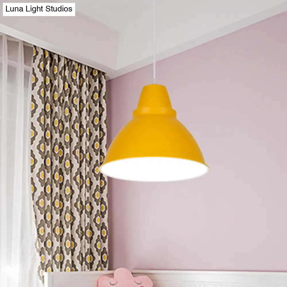 Macaron Funnel Iron Pendant Light - Pink/Purple/Yellow Dining Room Lighting