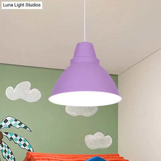 Macaron Funnel Iron Pendant Light - Pink/Purple/Yellow Dining Room Lighting