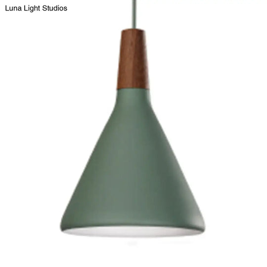 Stylish Macaron Pendant Lamp Single Light Hanging For Bedroom Or Bathroom Green