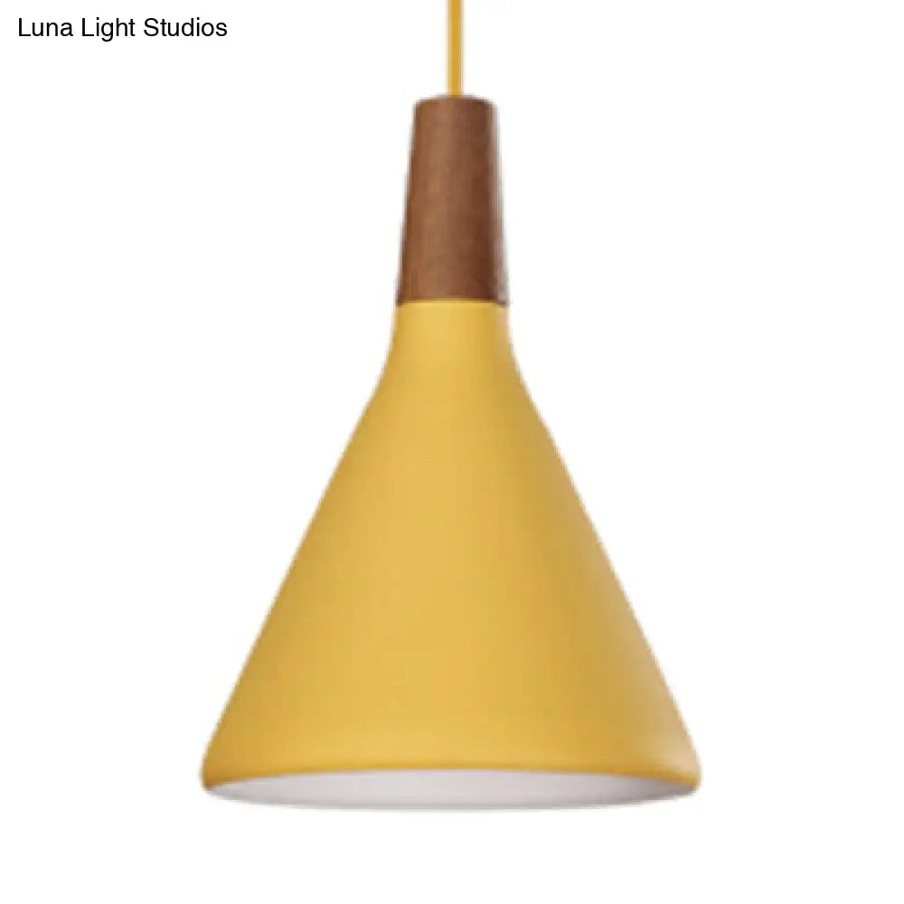 Stylish Macaron Pendant Lamp Single Light Hanging For Bedroom Or Bathroom Yellow