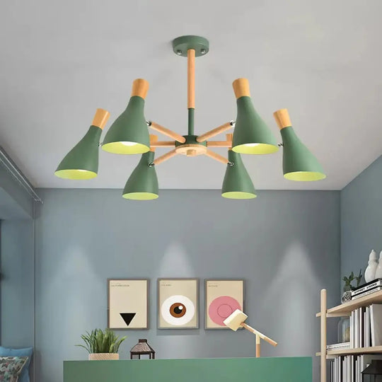 Macaron Half-Bottle Chandelier - Metallic Candy Colored Pendant Light For Nursery 6 / Green