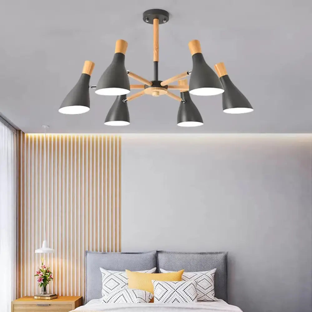 Macaron Half-Bottle Chandelier - Metallic Candy Colored Pendant Light For Nursery 6 / Grey