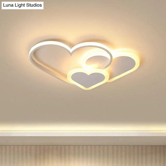 Macaron Heart Led Flush Ceiling Light: Kindergarten Light Fixture