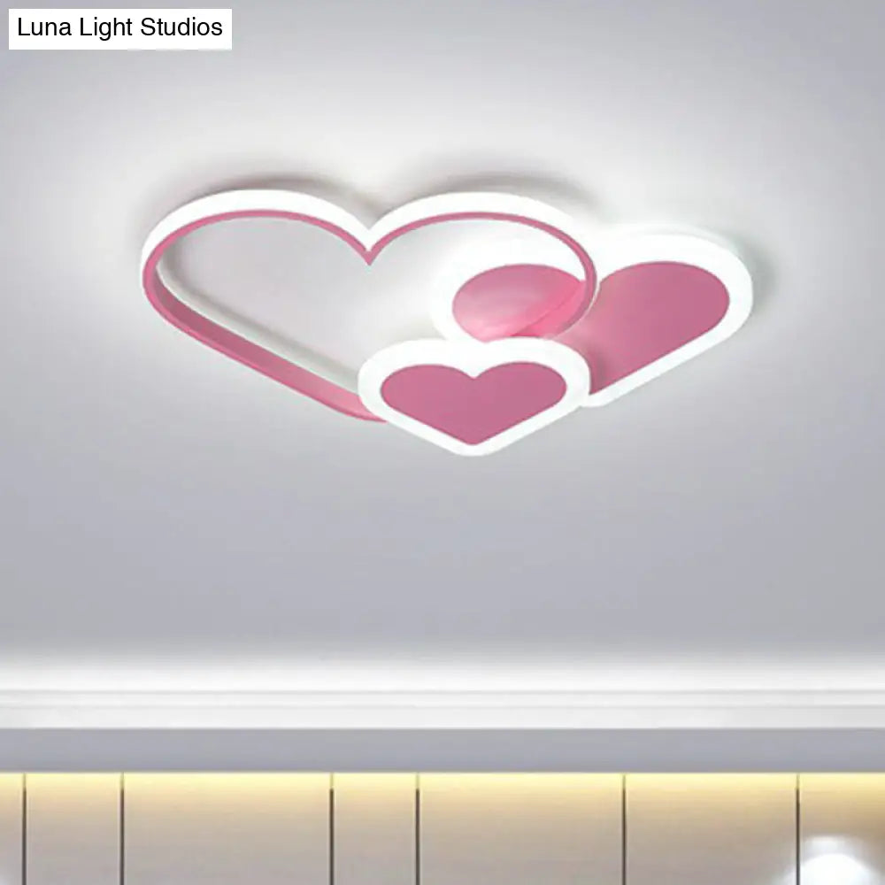 Macaron Heart Led Flush Ceiling Light: Kindergarten Light Fixture