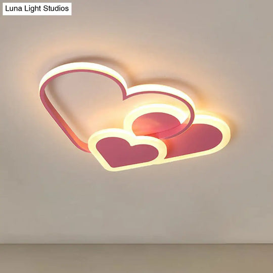 Macaron Heart Led Flush Ceiling Light: Kindergarten Light Fixture